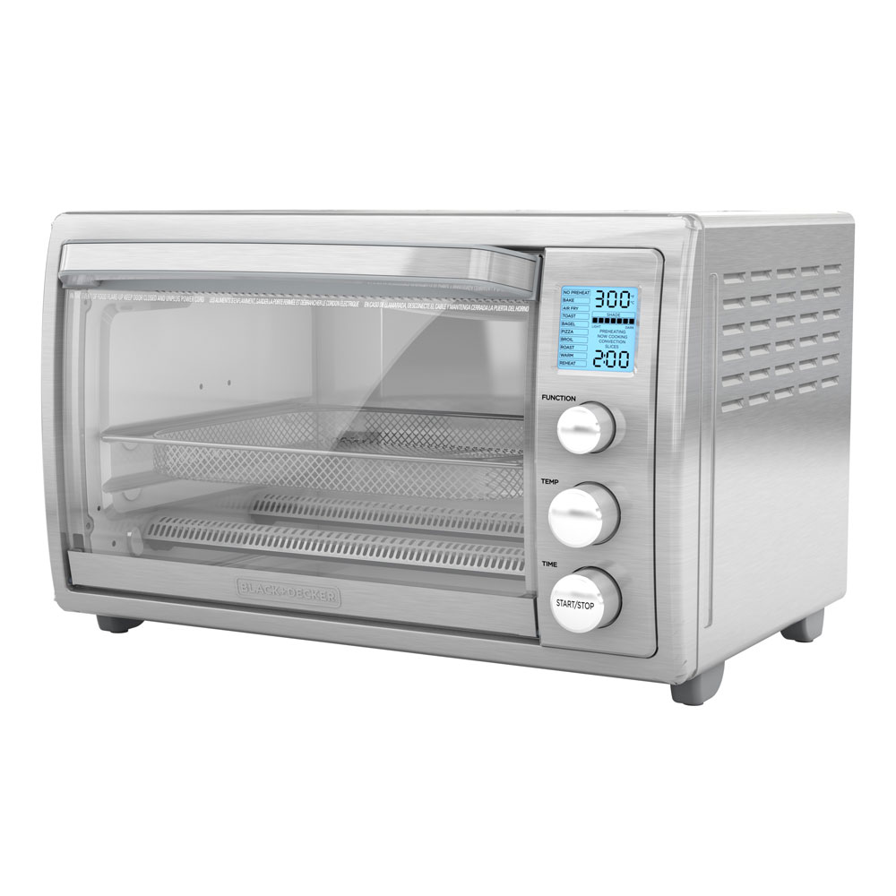 Crisp N Bake Air Fry Countertop Oven with No Preheat Stainless Steel